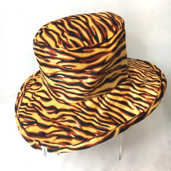 70’s Style Zebra Panne Velvet Pimp Big Daddy Hat NWOT VTG - Picture 2 of 7